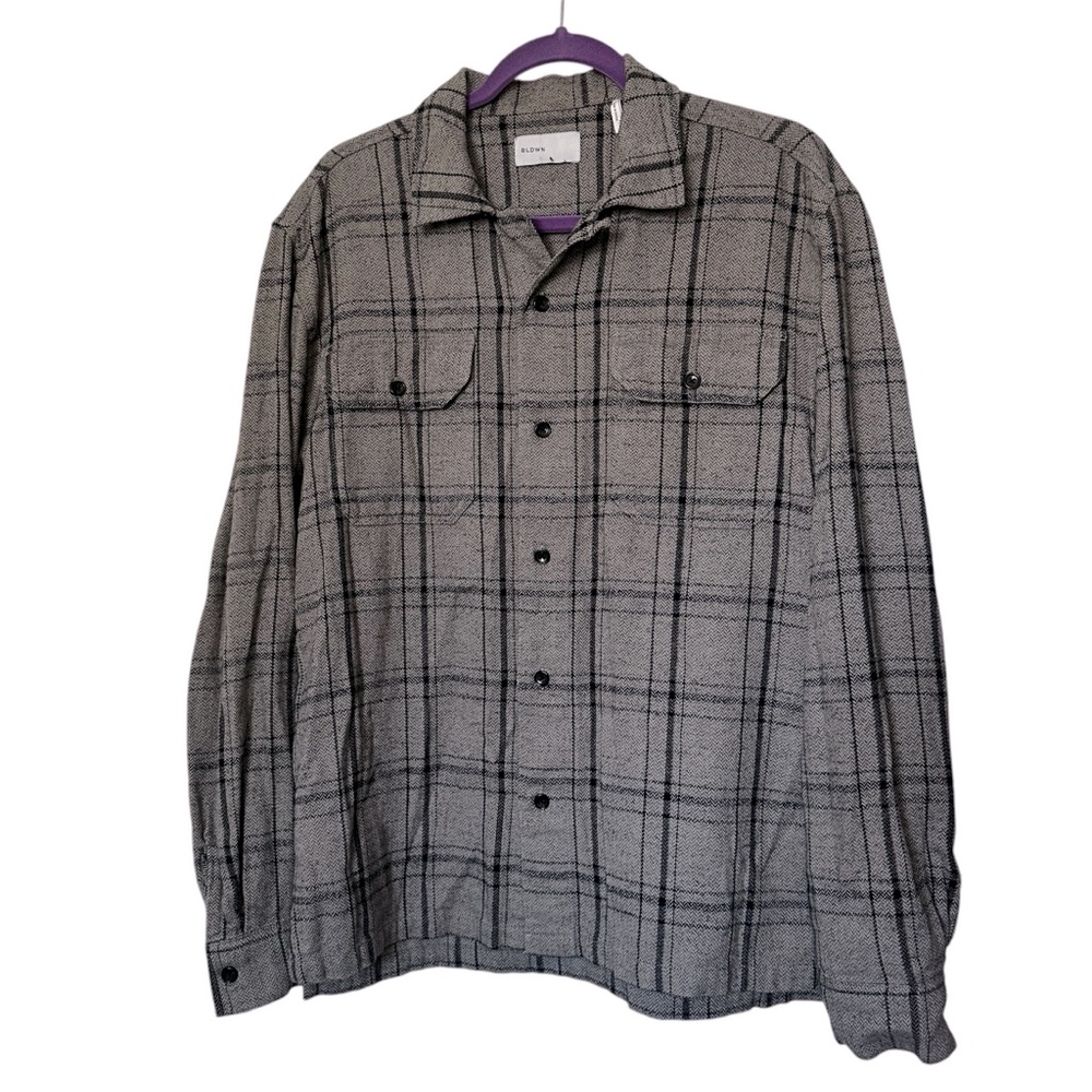 Baldwin Kansas City Button Down Plaid Long Sleeve Shirt, Men’s Small